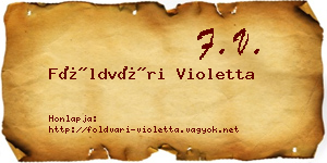 Földvári Violetta névjegykártya